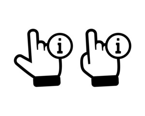 Obraz premium Hand with information sign. Vector illustration