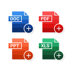 Fototapeta premium Add document. File with add plus icon. New document. Vector illustration