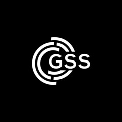 GSS letter logo design on black background. GSS  creative initials letter logo concept. GSS letter design.