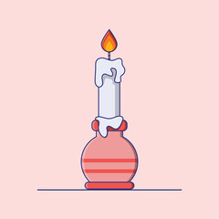 Candle Illustration in Flat Design
