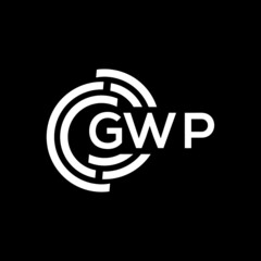 Obraz premium GWP letter logo design on black background. GWP creative initials letter logo concept. GWP letter design.