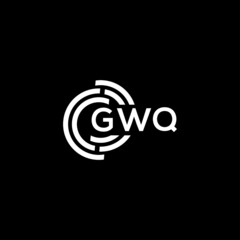 GWQ letter logo design on black background. GWQ  creative initials letter logo concept. GWQ letter design.