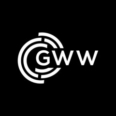 GWW letter logo design on black background. GWW  creative initials letter logo concept. GWW letter design.