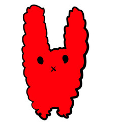 赤いうさぎのイラスト