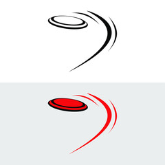 Flying disc vector flat icon. Isolated frisbee golf emoji illustration - obrazy, fototapety, plakaty
