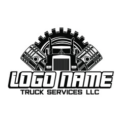 Fototapeta premium Trucking Company Logo Badge Emblem Vector Isolated. Ready made logo template set vector isolated