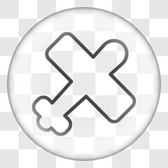 Aircraft simple icon, vector. Flat desing. Glass button on transparent grid.ai