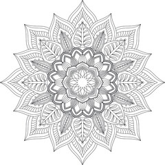 Ornate Zen Meditation Coloring Page Vector EPS