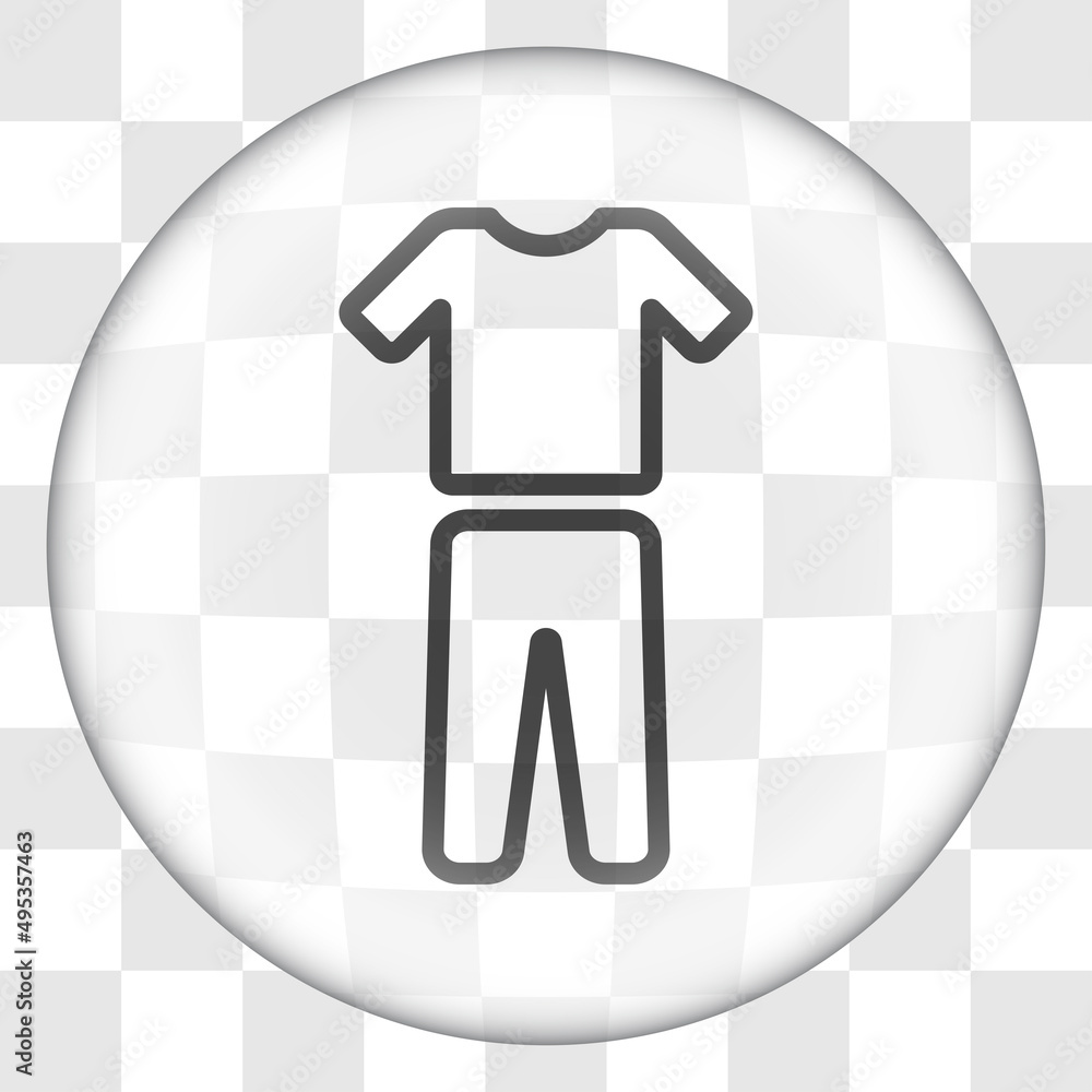Poster clothes simple icon vector. flat desing. glass button on transparent grid.ai
