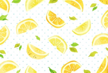 beautiful　lemon　background　illustration