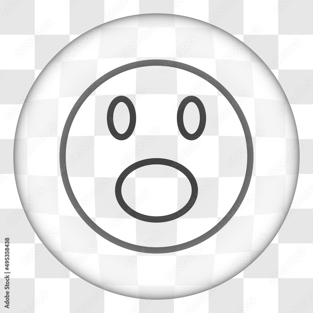 Poster smile vector simple icon. flat desing. glass button on transparent grid.ai