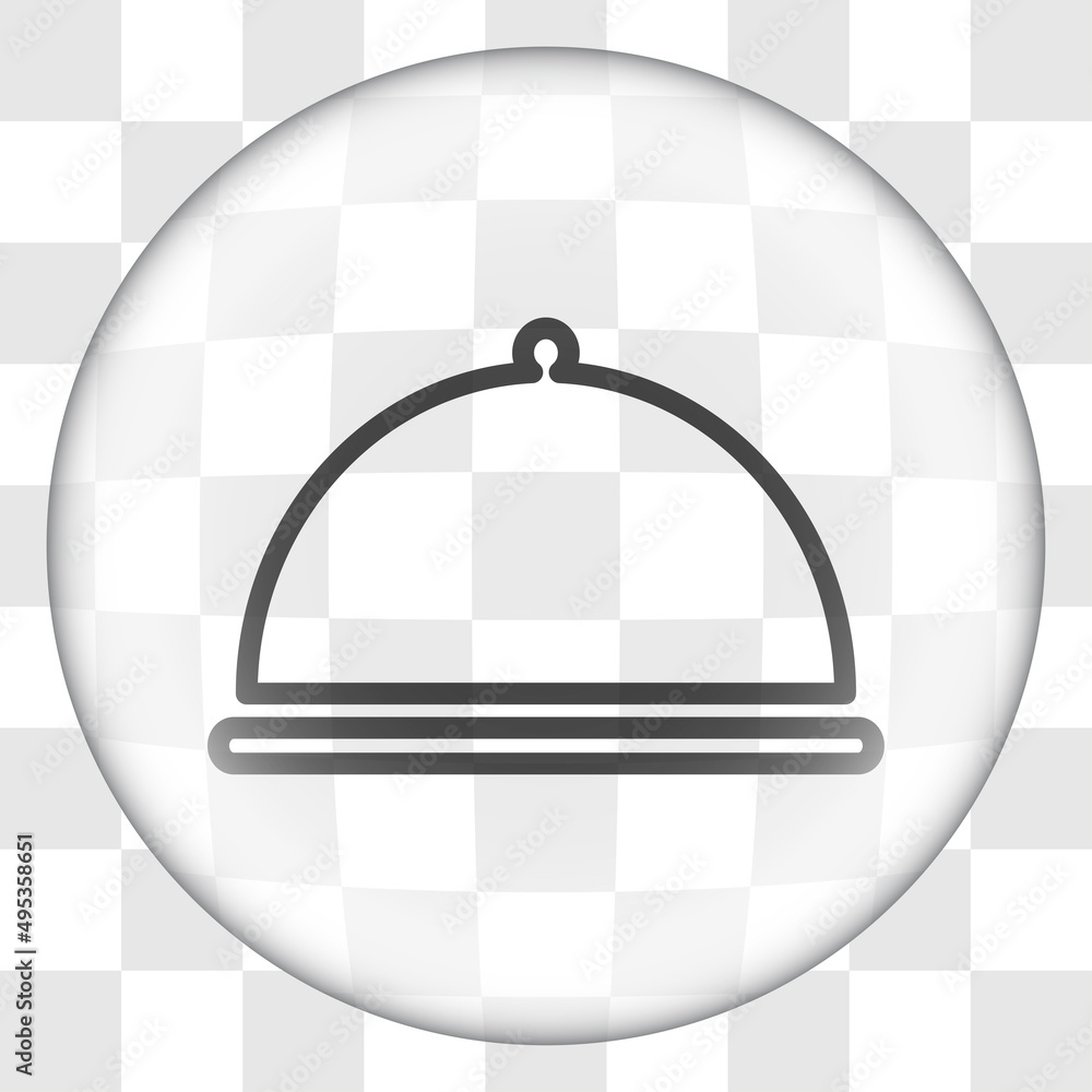 Poster tray simple icon vector. flat desing. glass button on transparent grid.ai