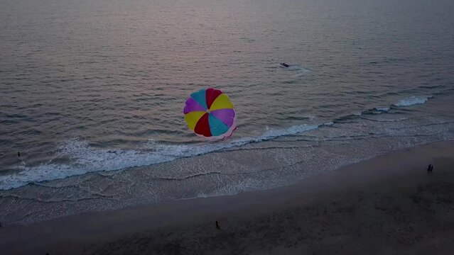 A drone footage of Utorda beach in South Goa, India.