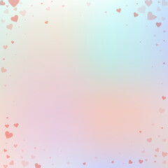 Red heart love confettis. Valentine's day vignette