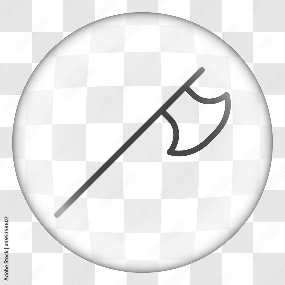 Aufkleber axe simple icon. flat desing. glass button on transparent grid.ai
