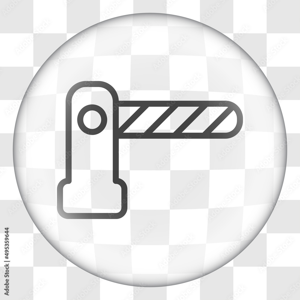 Poster barrier simple icon vector. flat desing. glass button on transparent grid.ai