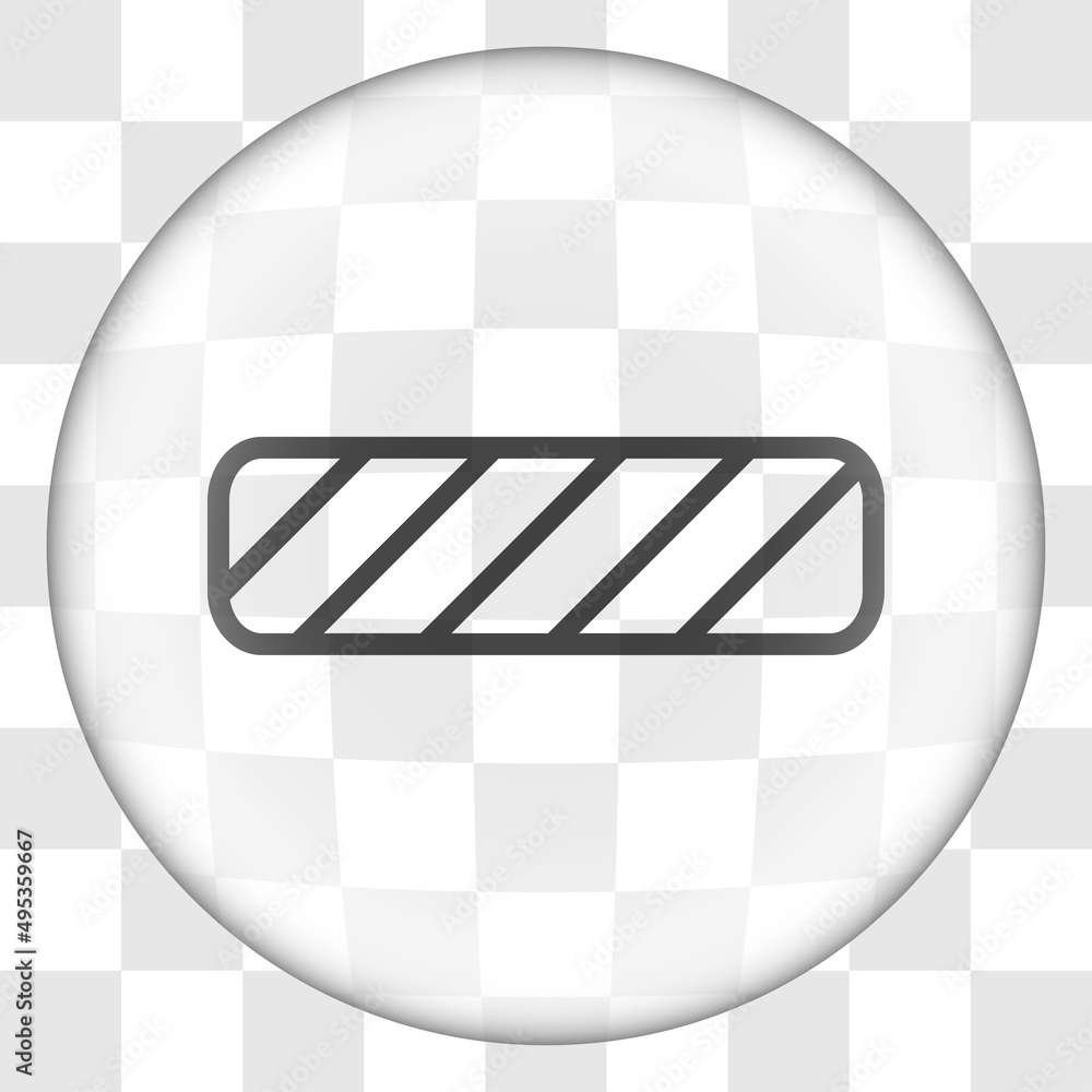 Poster barrier simple icon, vector. flat desing. glass button on transparent grid.ai