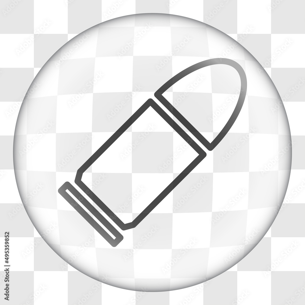Poster bullet simple icon vector. flat desing. glass button on transparent grid.ai