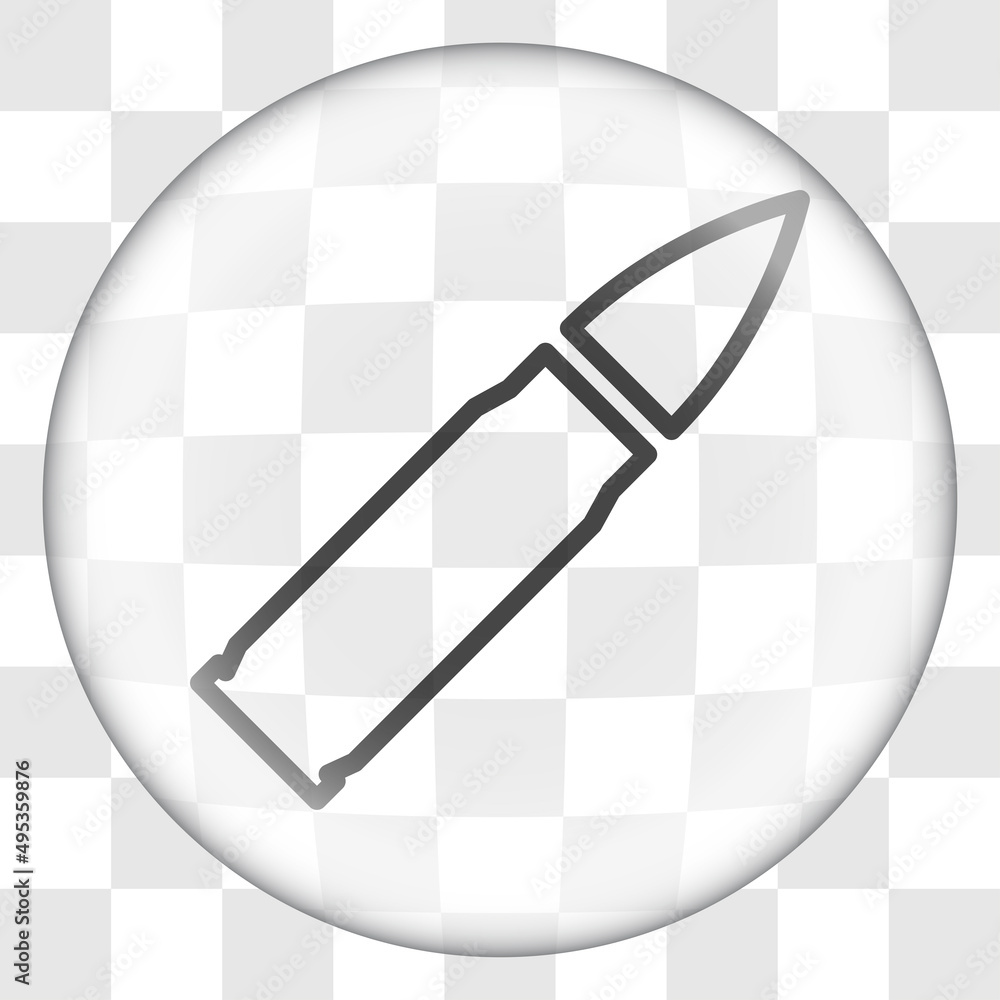 Poster bullet simple icon. flat desing. glass button on transparent grid.ai