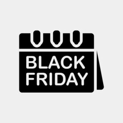 Fototapeta na wymiar Black friday event icon in solid style, use for website mobile app presentation