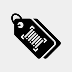 Barcode tag icon in solid style about black friday, use for website mobile app presentation
