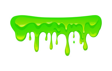  Green slime Isolated background . Blot, splash and smudge. Vector cartoon illustration of sticky dripping liquid