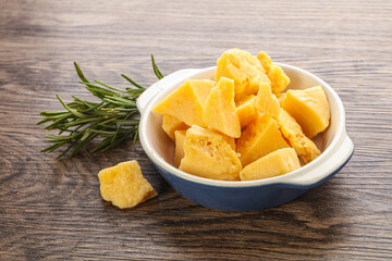 Pieces of delicous parmesan cheese