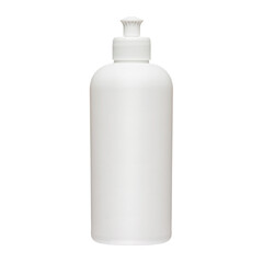 Cosmetic bottles with dispenser or sprayer isolated on white background. Bottle for ketchup, mustard, sauce. Antimicrobial liquid gel. Hand hygiene. Liquid soap. Cleaning agent.