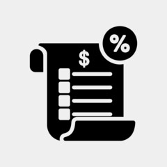 Invoice icon in solid style about black friday, use for website mobile app presentation