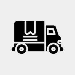 Delivery truck icon in solid style about black friday, use for website mobile app presentation