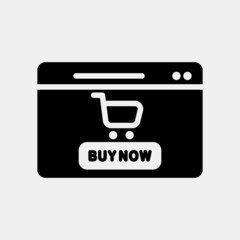 Buy now icon in solid style about black friday, use for website mobile app presentation