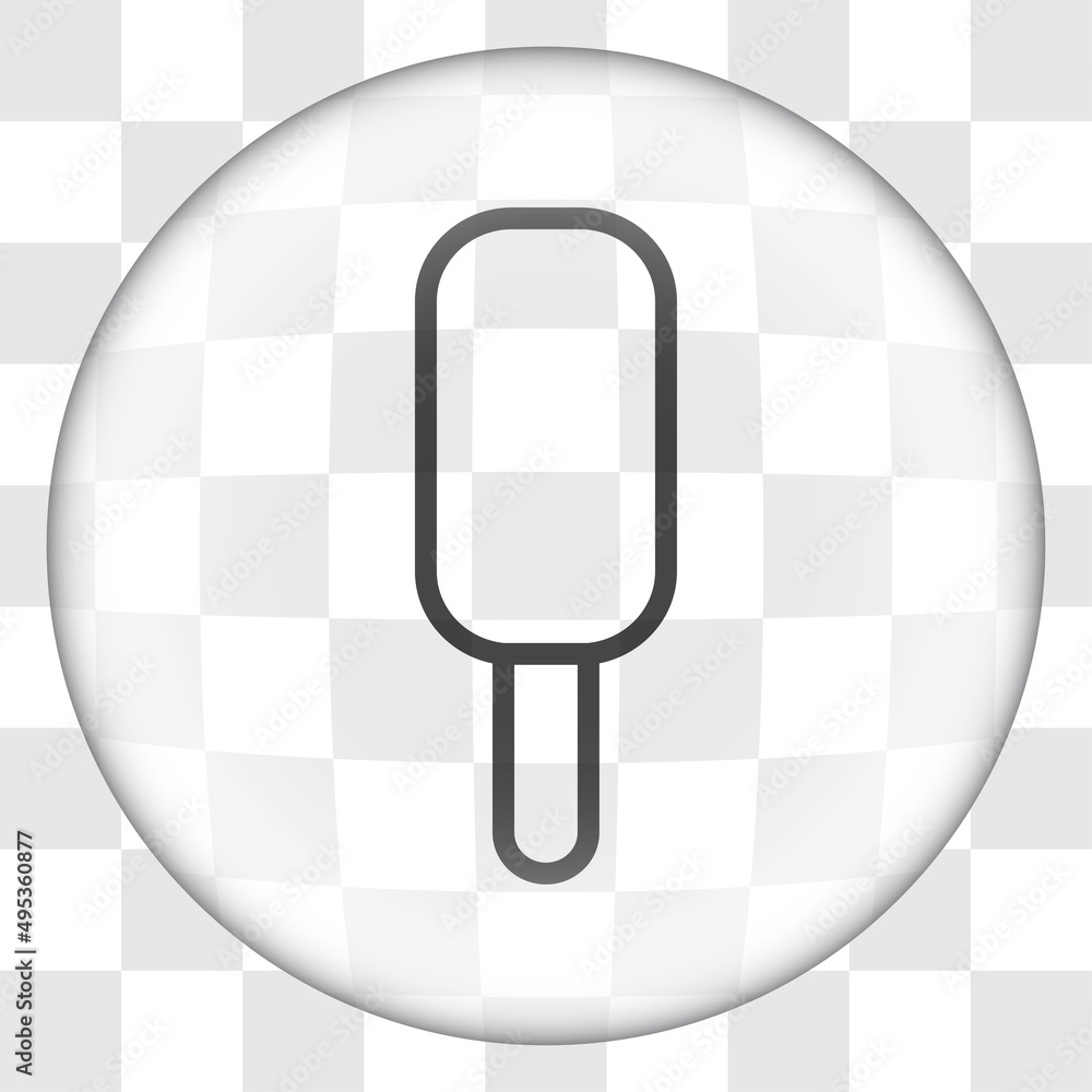 Poster icecream simple icon. flat desing. glass button on transparent grid.ai