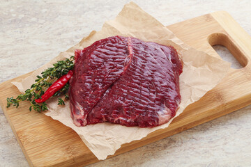 Raw beef machete steak for grill