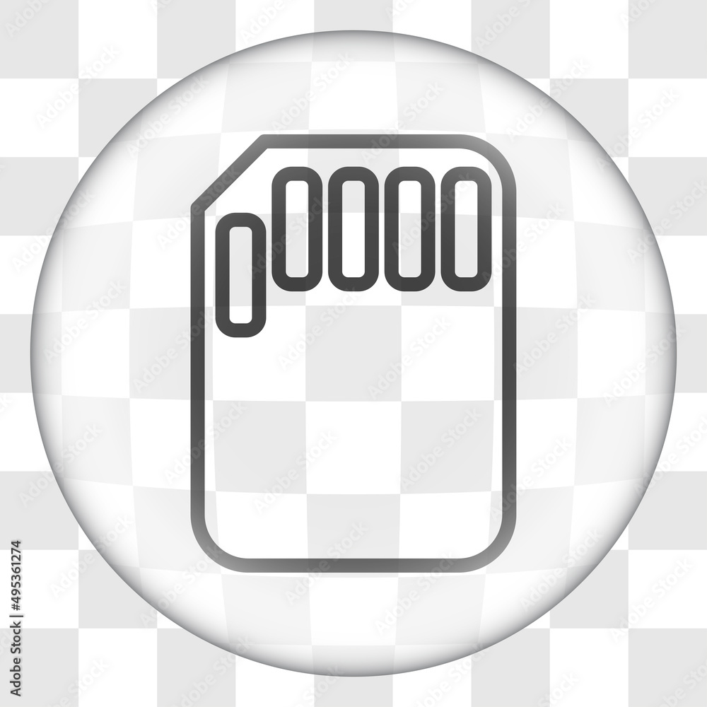 Aufkleber memory card simple icon vector. flat desing. glass button on transparent grid.ai