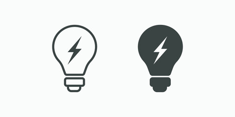 bulb, lightbulb, lamp icon vector set. idea, light, electric, electricity, energy, flash icon vector symbol