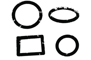 square frames. Oval frames. Hand drawn grunge textured square. Stock vector Stamp emblem illustration isolater on white background.