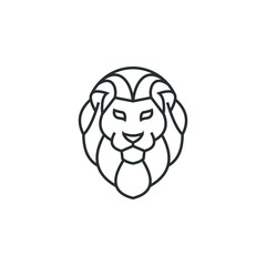 abstract lion line art logo vector illustration