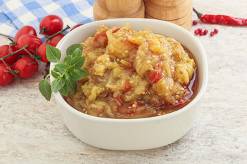 Caucasian Mangal salad with baked vegetables