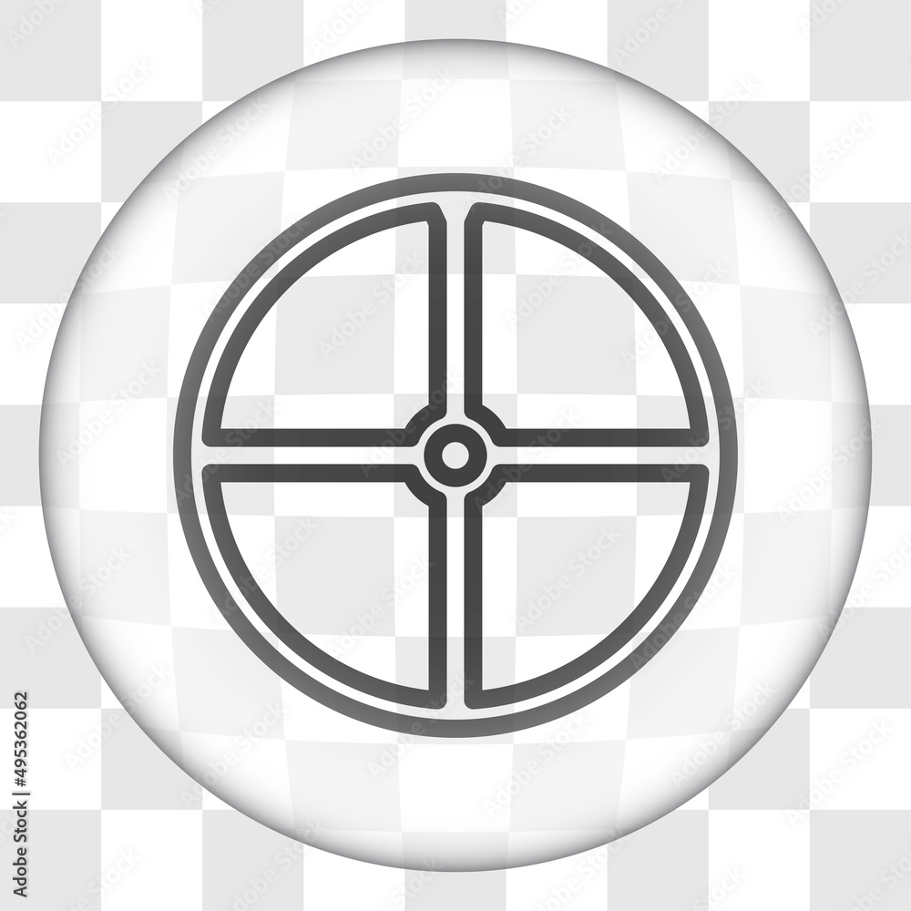 Poster sheild simple icon. flat desing. glass button on transparent grid.ai
