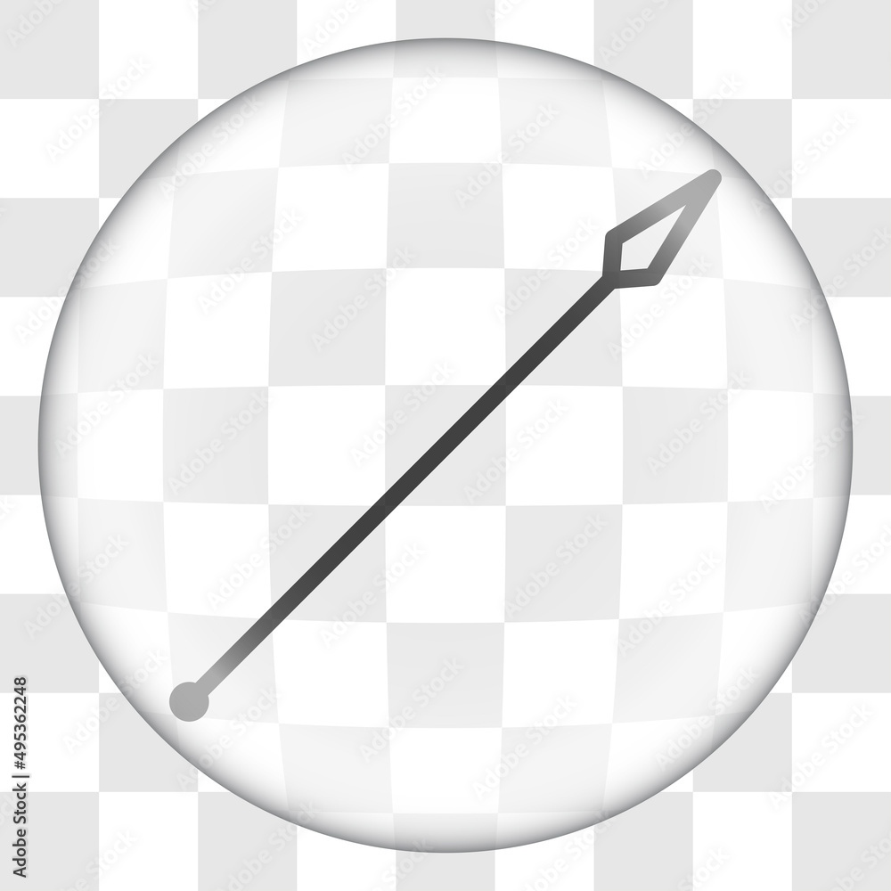 Poster spear simple icon. flat desing. glass button on transparent grid.ai