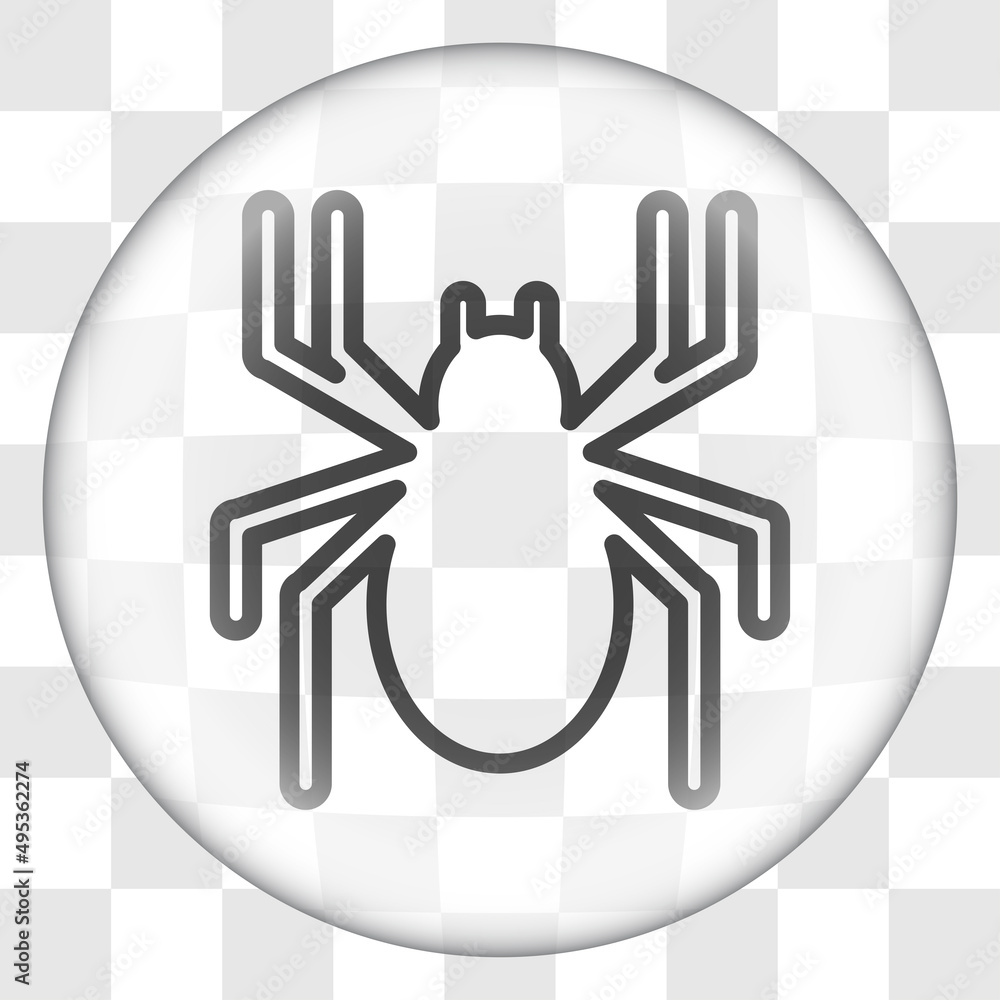 Poster spider simple icon. flat desing. glass button on transparent grid.ai