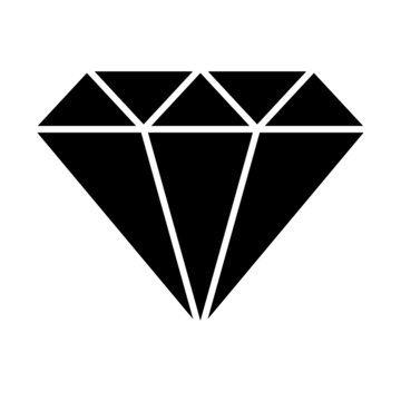 Simple black diamond vector icon