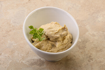 Vegan food - hummus with olive oil
