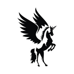 Pegasus horse silhouette icon vector illustration