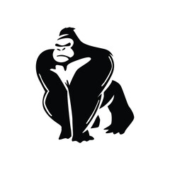 Simple gorilla vector icon illustration