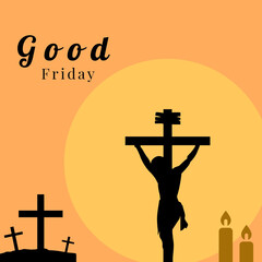 Good Friday for christian religious occasion banner.