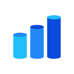 Cylinder graph icon vector graphic illustration in blue