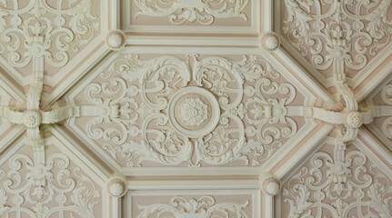 graceful beautiful historical bas-reliefs on the facade