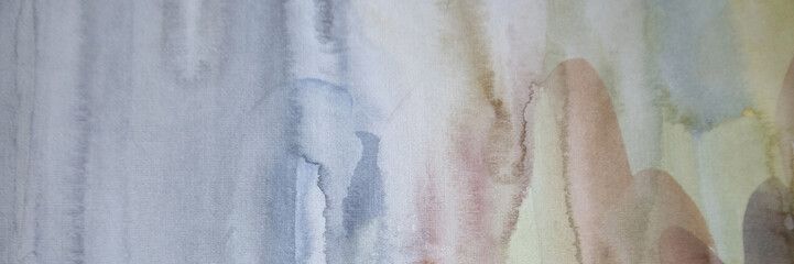 Abstract brush strokes. Watercolor texture. Neutral panorama background.