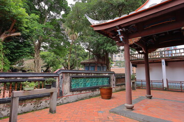 Lin family garden with elegant mansion and classic Chinese garden architectures in Banqiao...